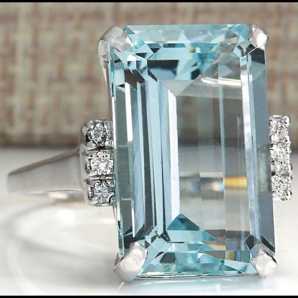 🔹New Beautiful 925 Silver Aquamarine Ring 🔹 - Picture 5 of 6